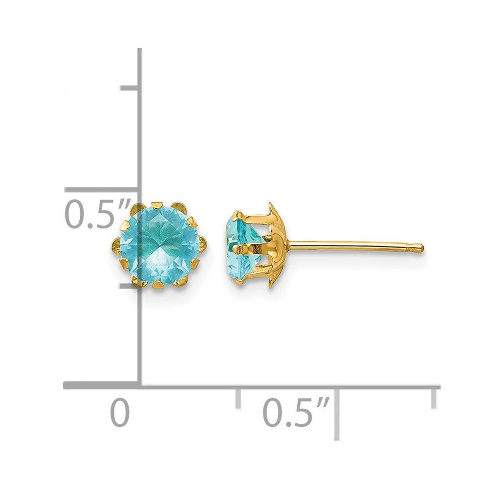 14k Madi K 5mm CZ Birthstone (Mar) Earrings