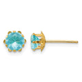 14k Madi K 5mm CZ Birthstone (Mar) Earrings