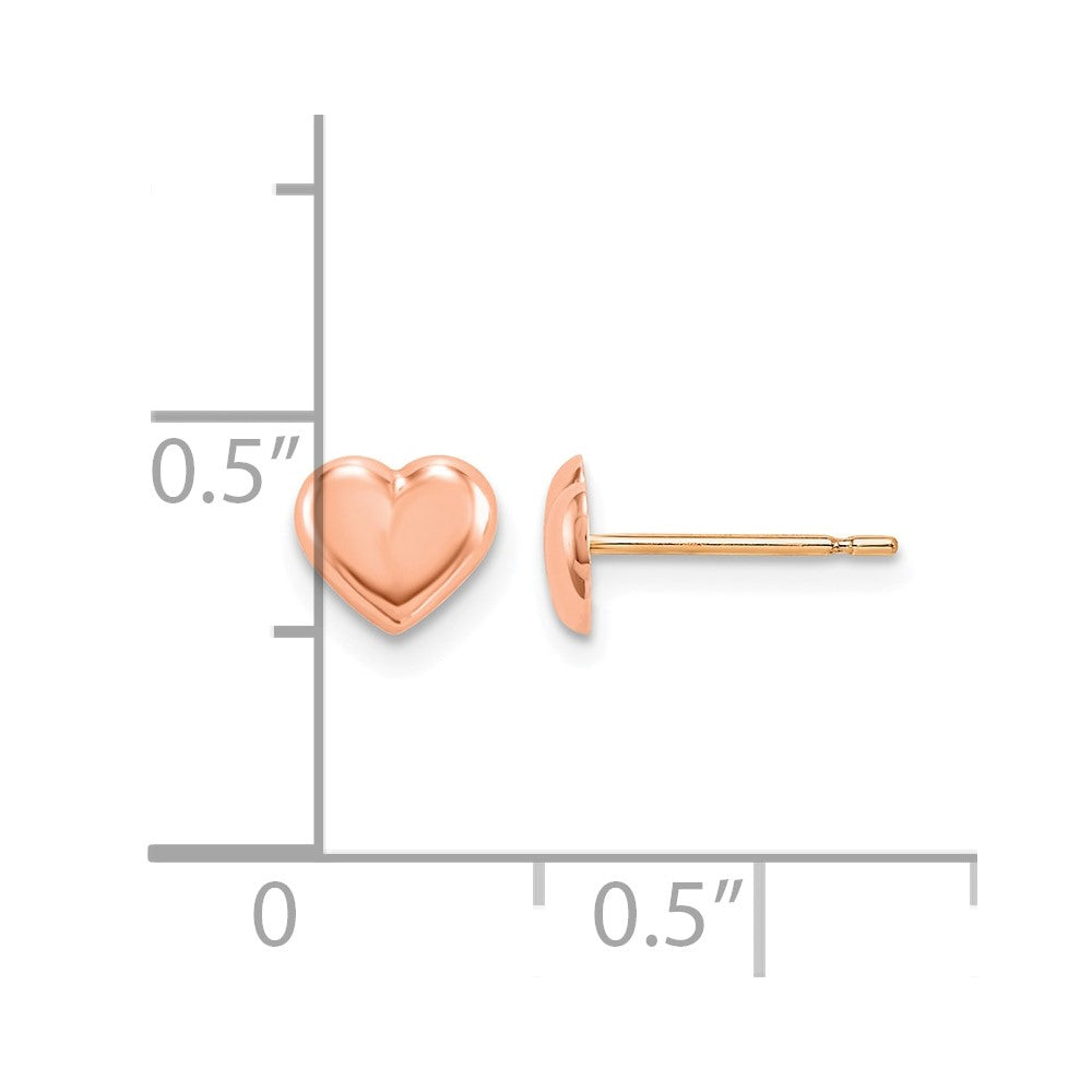 14k Madi K Rose Gold Heart Post Earrings