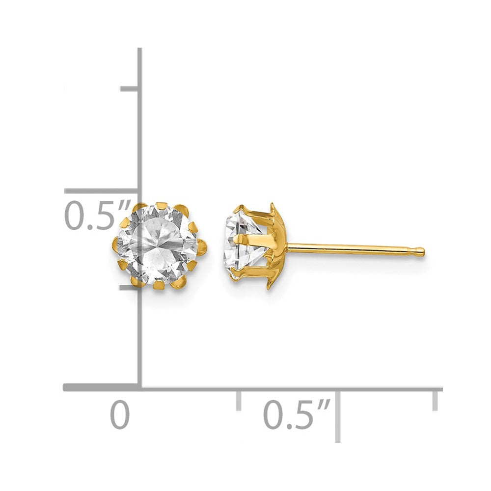 14k Madi K 5mm CZ Birthatone (Apr) Earrings