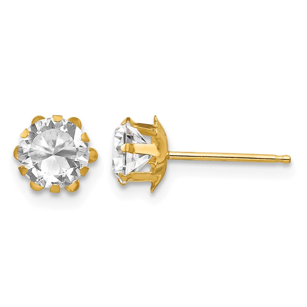 14k Madi K 5mm CZ Birthatone (Apr) Earrings