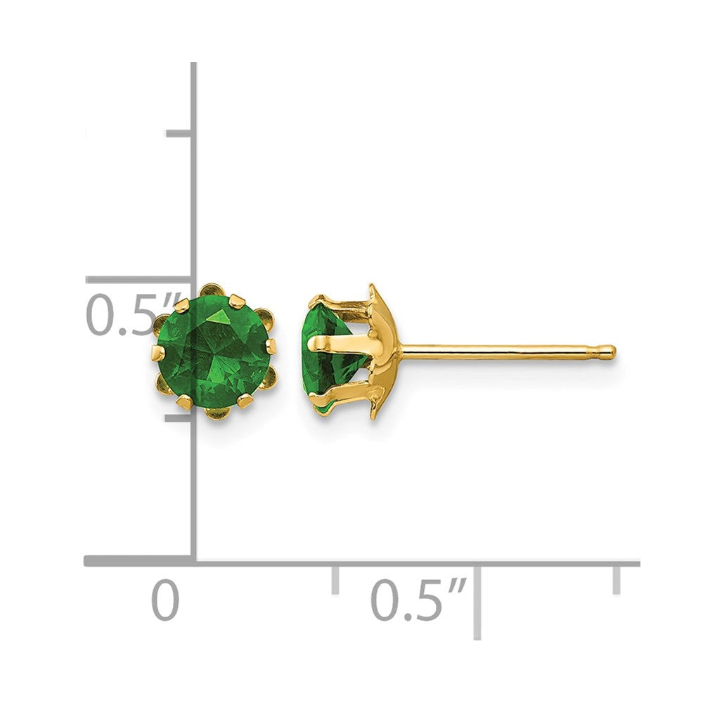 14k Madi K 5mm CZ Birthstone (May) Earrings