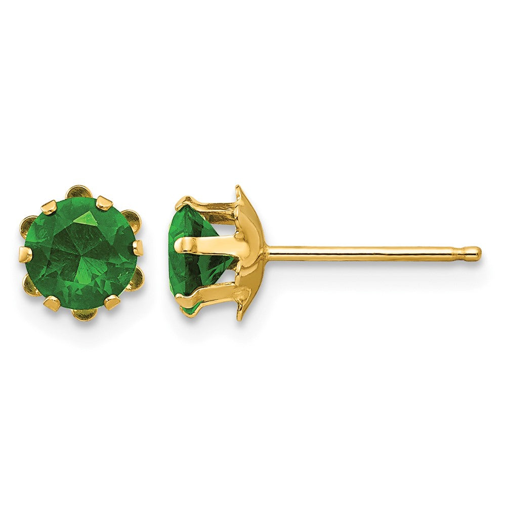 14k Madi K 5mm CZ Birthstone (May) Earrings