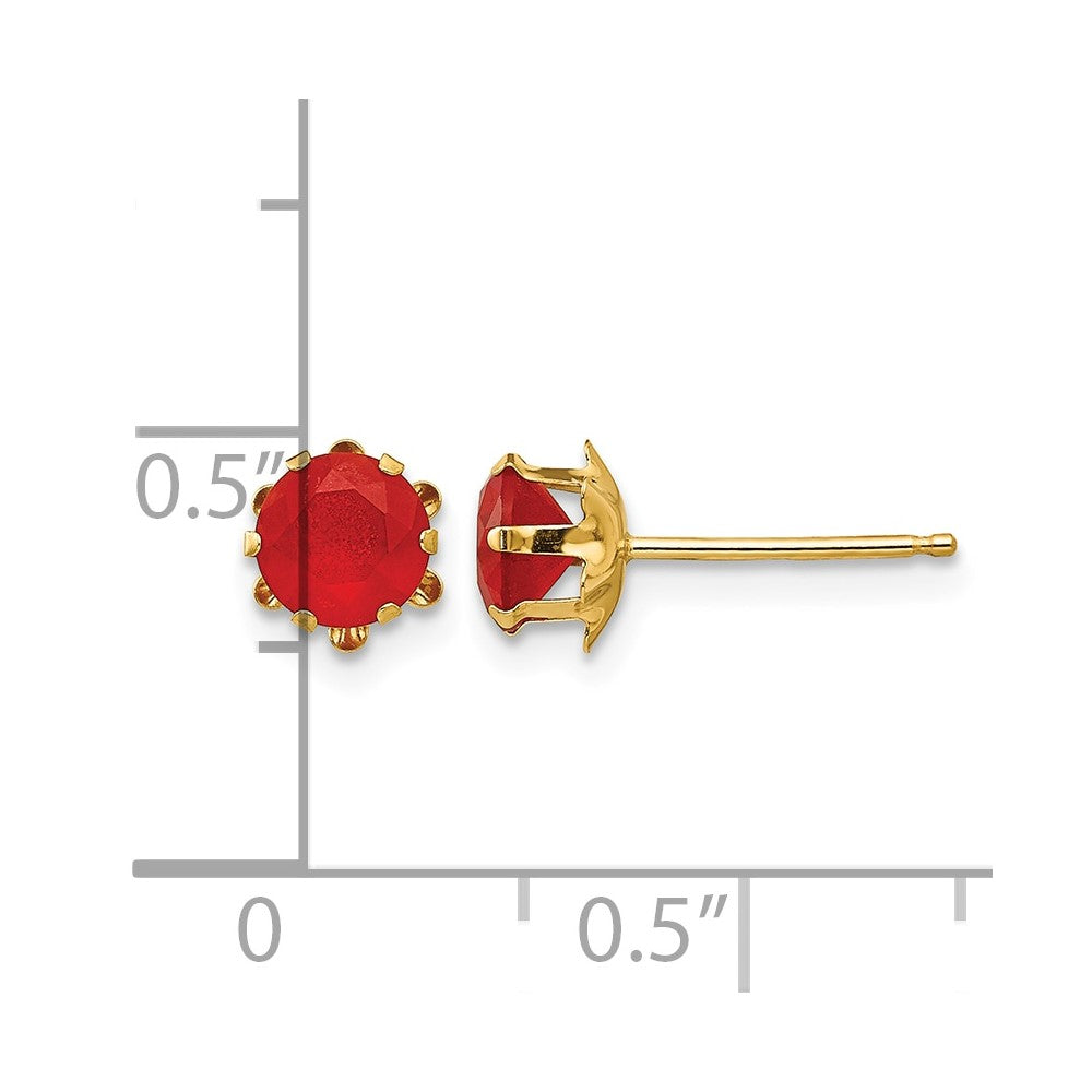 14k Madi K 5mm CZ Birthstone (Jul) Earrings