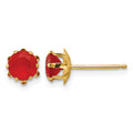 14k Madi K 5mm CZ Birthstone (Jul) Earrings