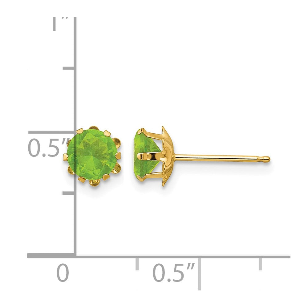 14k Madi K 5mm CZ Birthstone(Aug) Earrings