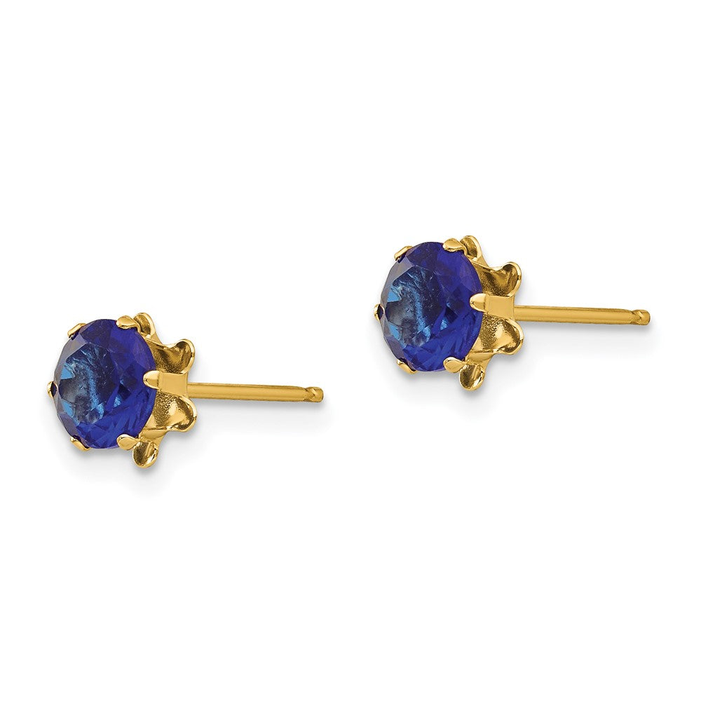 14k Madi K 5mm CZ Birthstone (Sep) Earrings