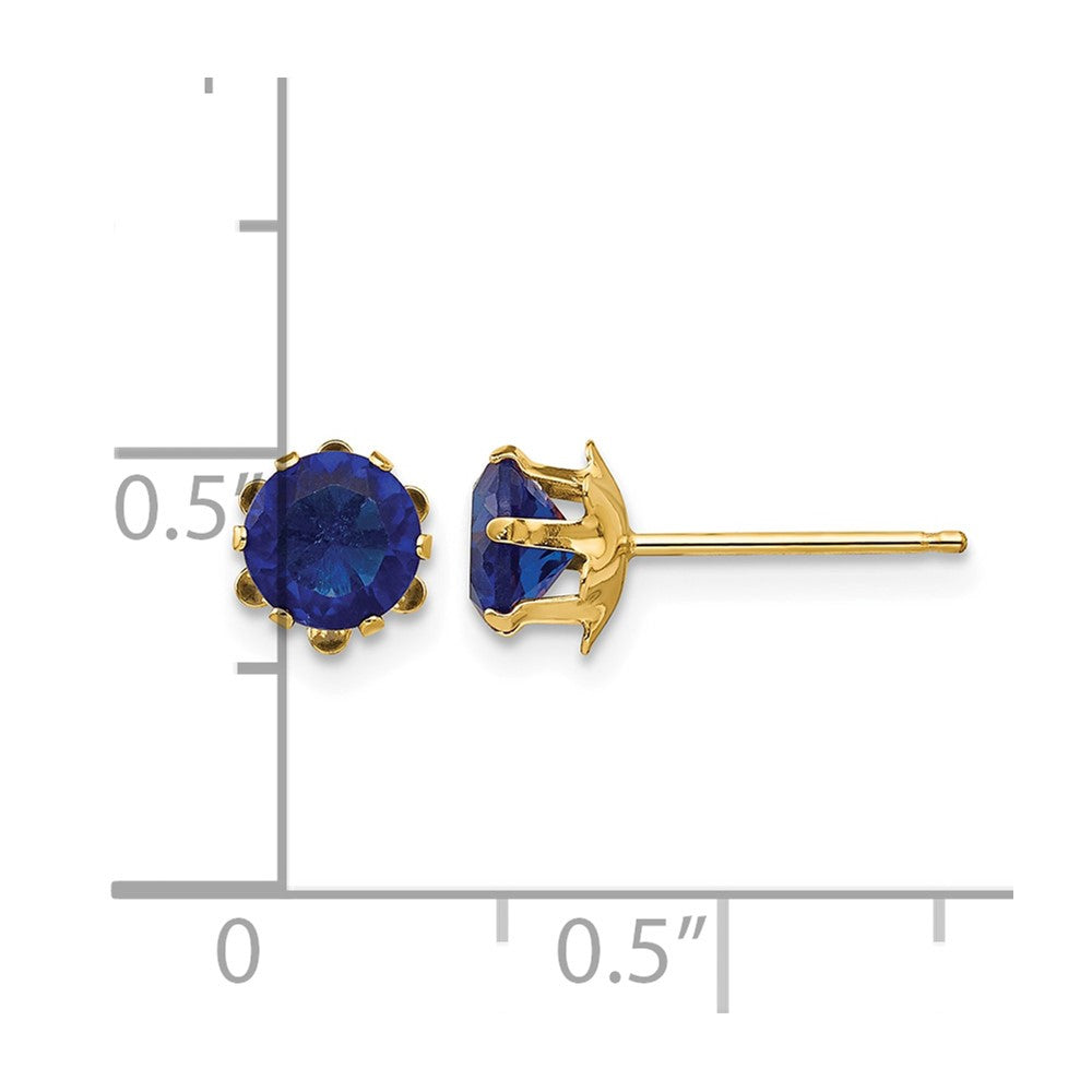 14k Madi K 5mm CZ Birthstone (Sep) Earrings