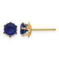 14k Madi K 5mm CZ Birthstone (Sep) Earrings