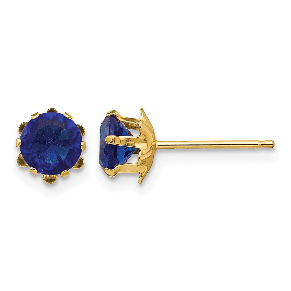 14k Madi K 5mm CZ Birthstone (Sep) Earrings