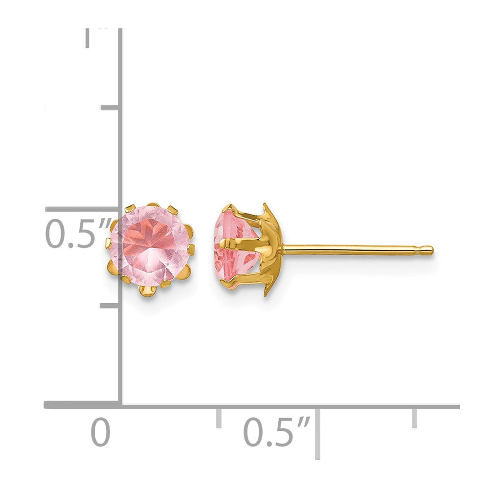 14k Madi K 5mm CZ Birthstone (Oct) Earrings