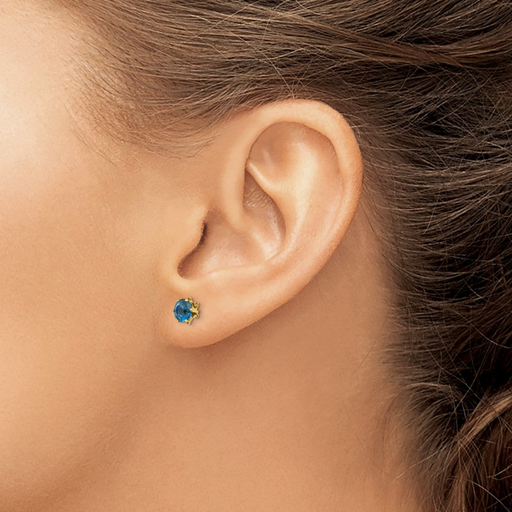14k Madi K 5mm CZ Birthstone (Dec) Earrings
