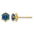 14k Madi K 5mm CZ Birthstone (Dec) Earrings