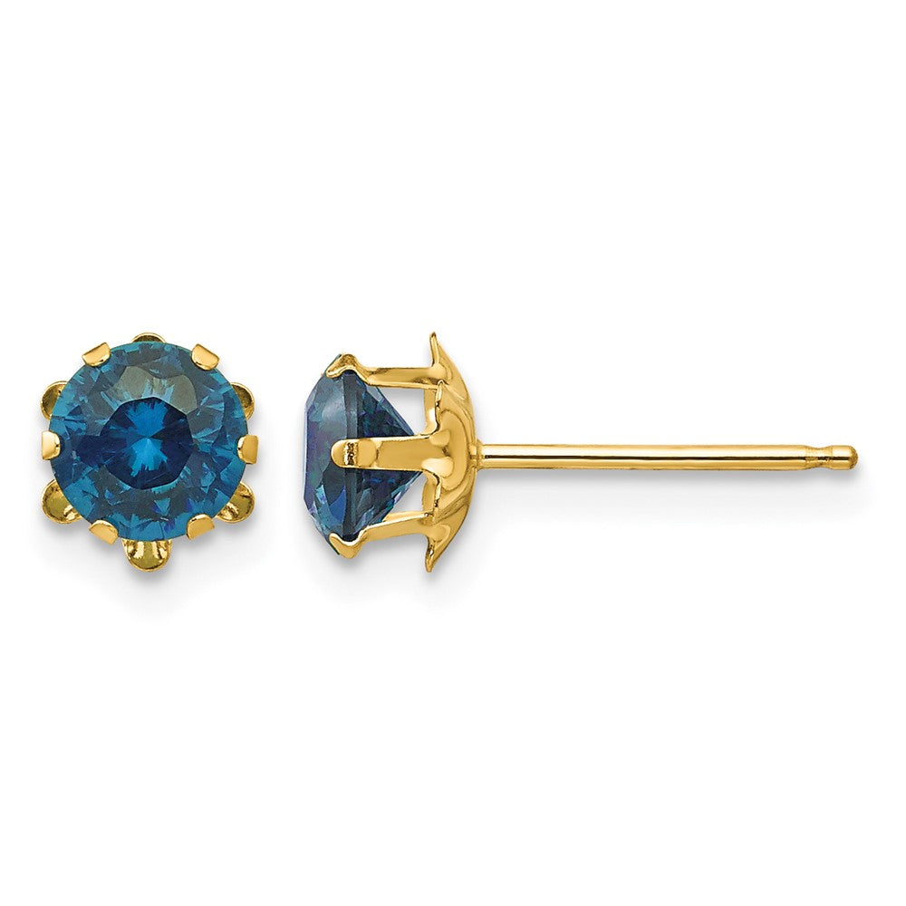 14k Madi K 5mm CZ Birthstone (Dec) Earrings