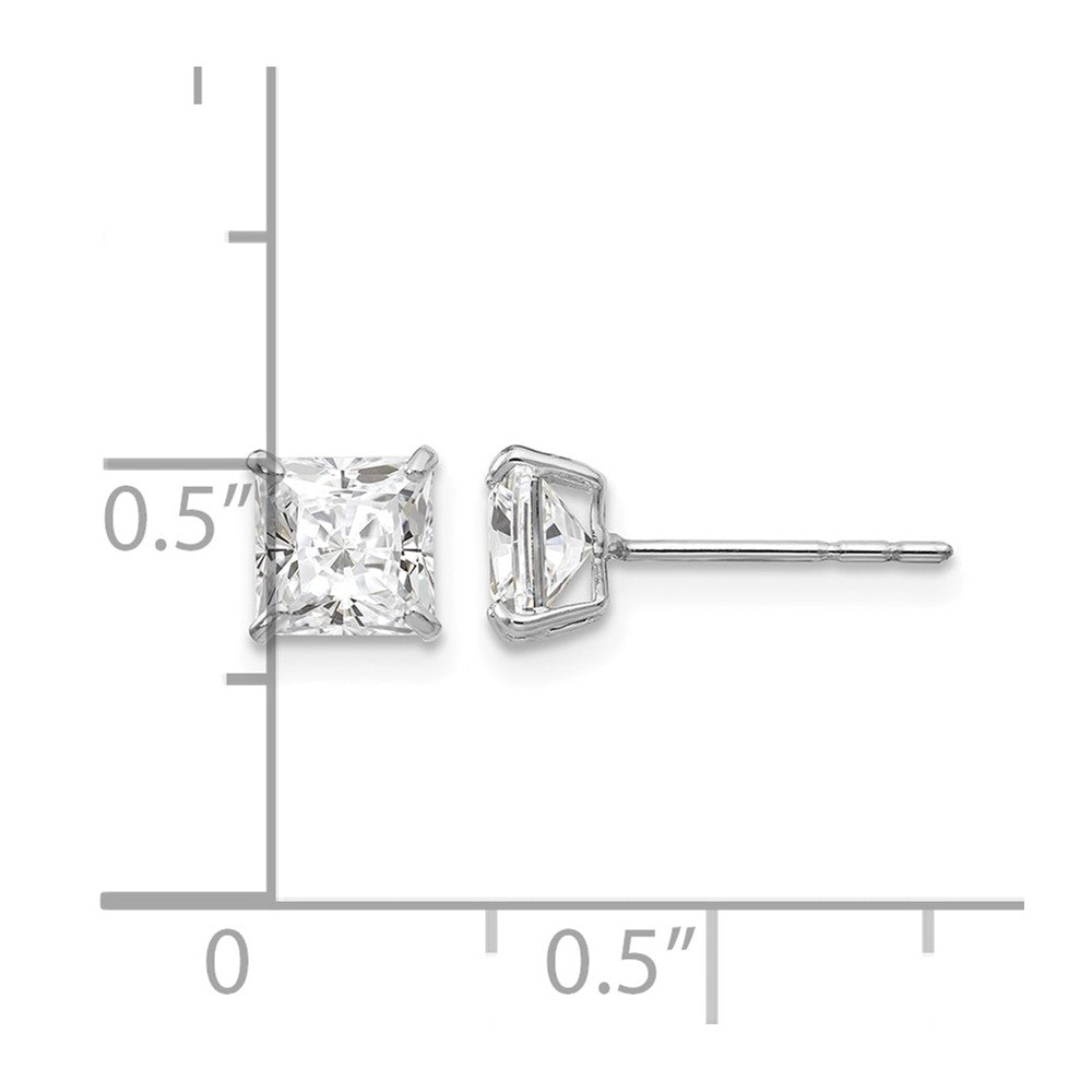 14k White Gold Madi K 5mm Square CZ Post Earrings