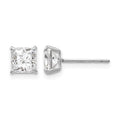 14k White Gold Madi K 5mm Square CZ Post Earrings