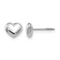 14k Madi K White Gold Puff Heart Post Earrings