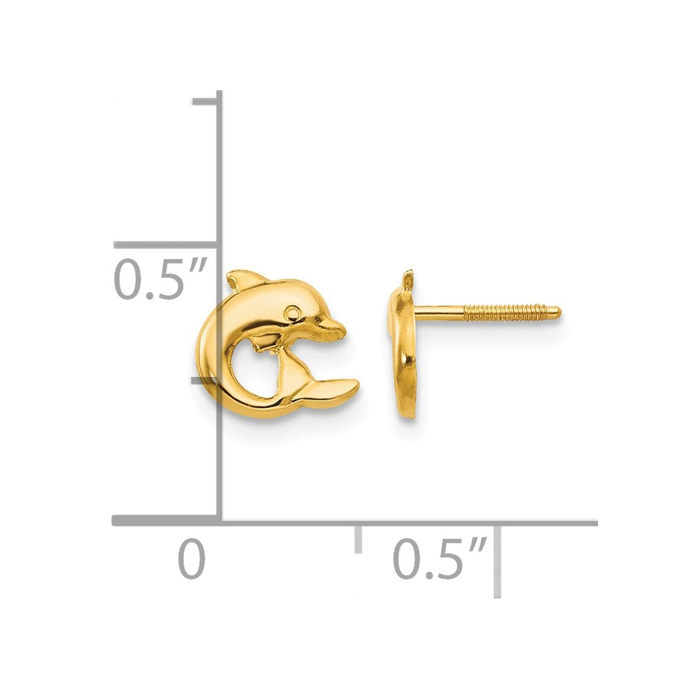 14k Madi K Dolphin Post Screwback Earrings