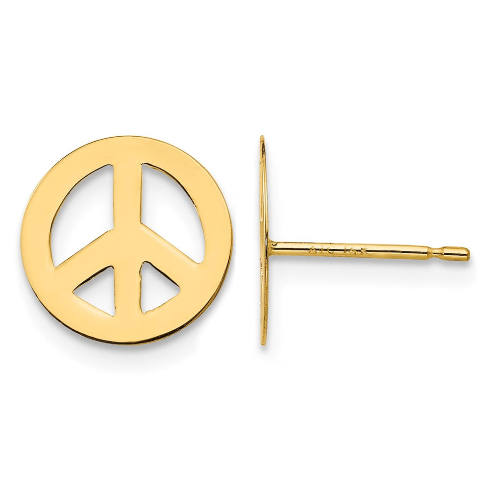 14k Madi K Peace Sign Post Earrings