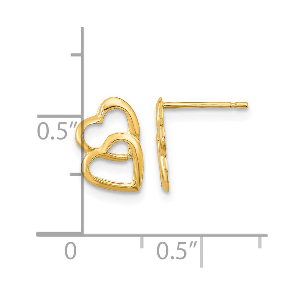 14k Madi K Hearts Post Earrings