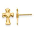 14k Madi K Heart Cross Post Earrings