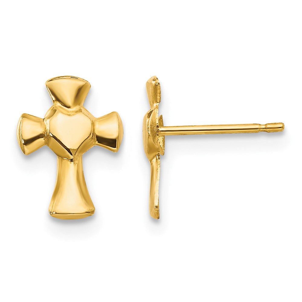 14k Madi K Heart Cross Post Earrings