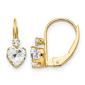 14k Madi K CZ Heart Leverback Earrings