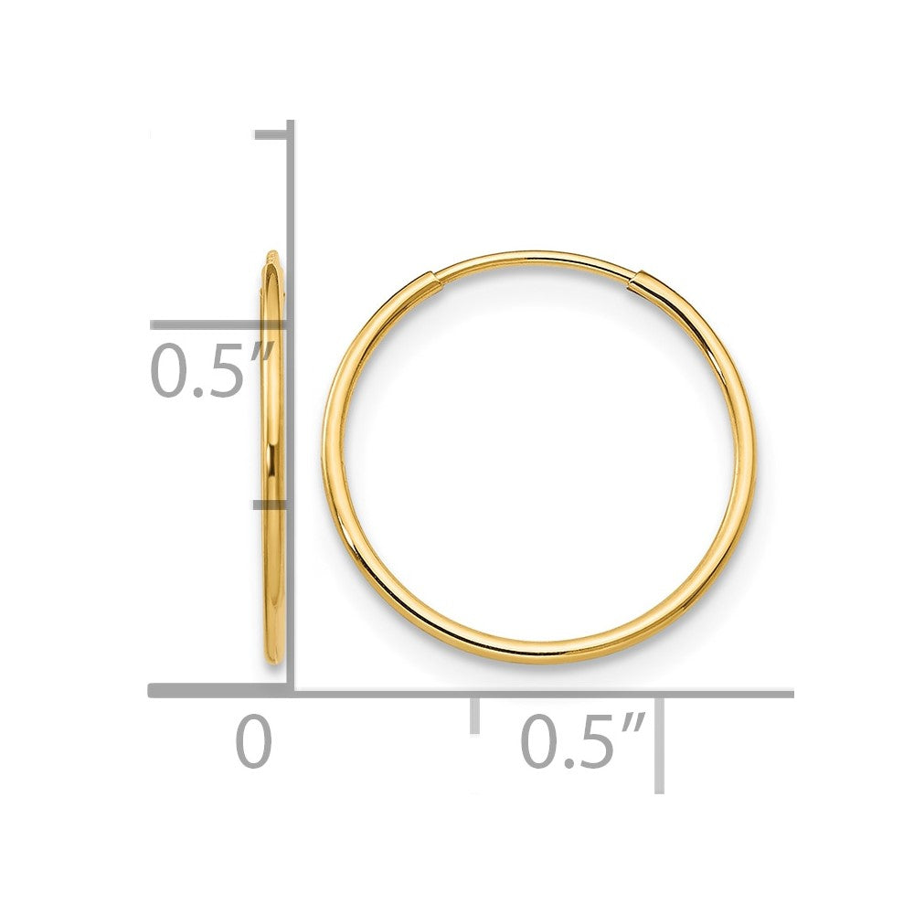 14k Madi K 1mm Hoop Earrings
