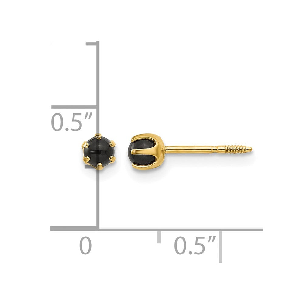 14k Madi K 3mm Onyx Post Earrings