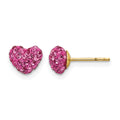14k Madi K Post Multi Pink Crystal Heart Earrings