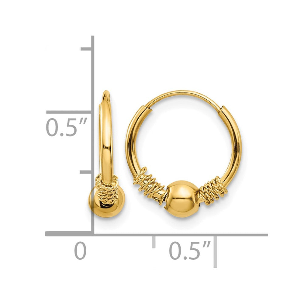 14k Madi K Endless Hoop w/Bead Earrings