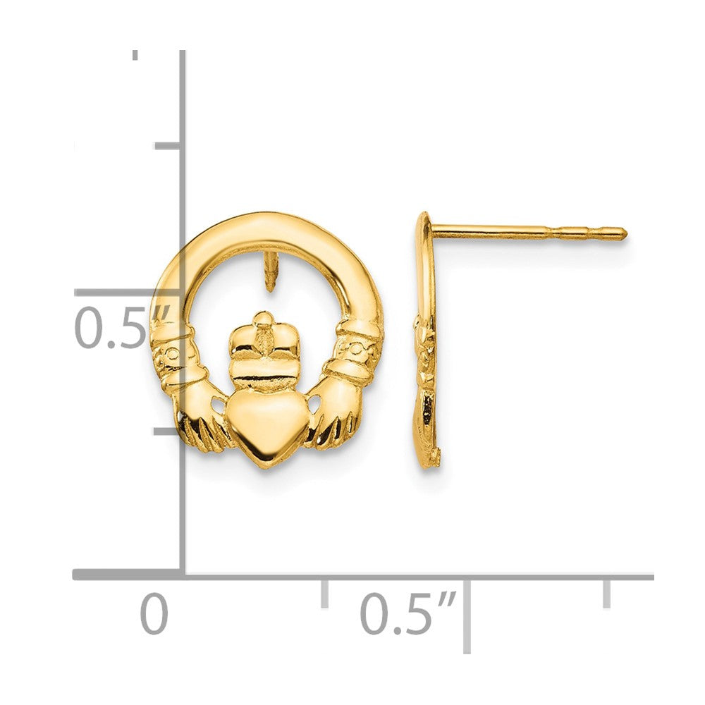 14k Madi K Claddagh Post Earrings