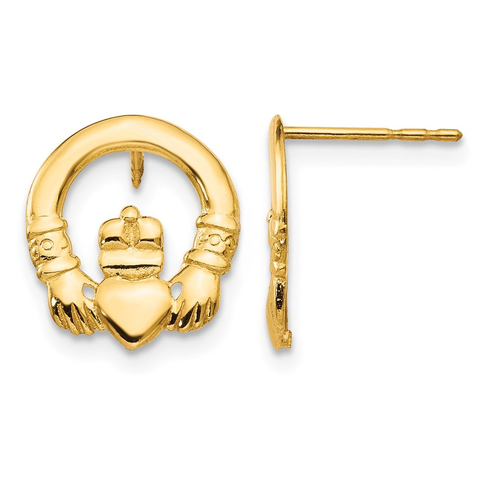 14k Madi K Claddagh Post Earrings