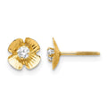 14k Madi K Flower 2.5mm CZ Post Earrings