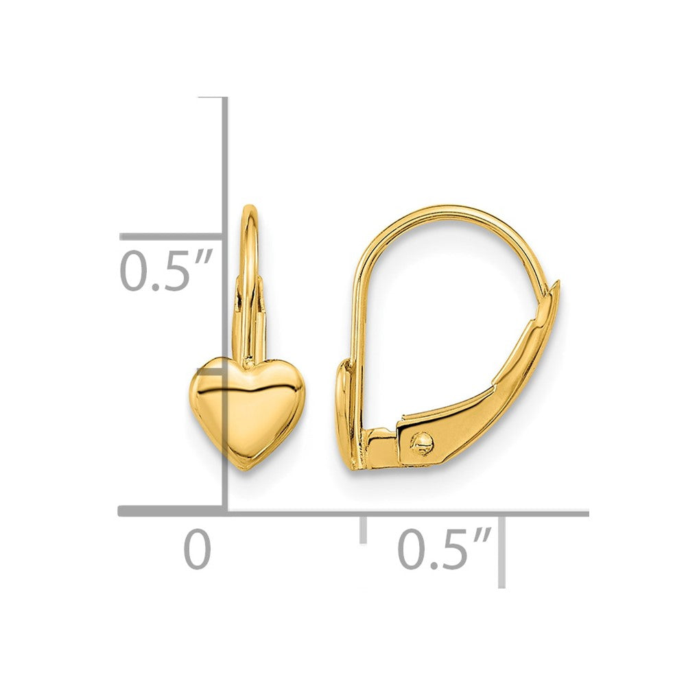 14k Madi K Heart Leverback Earrings