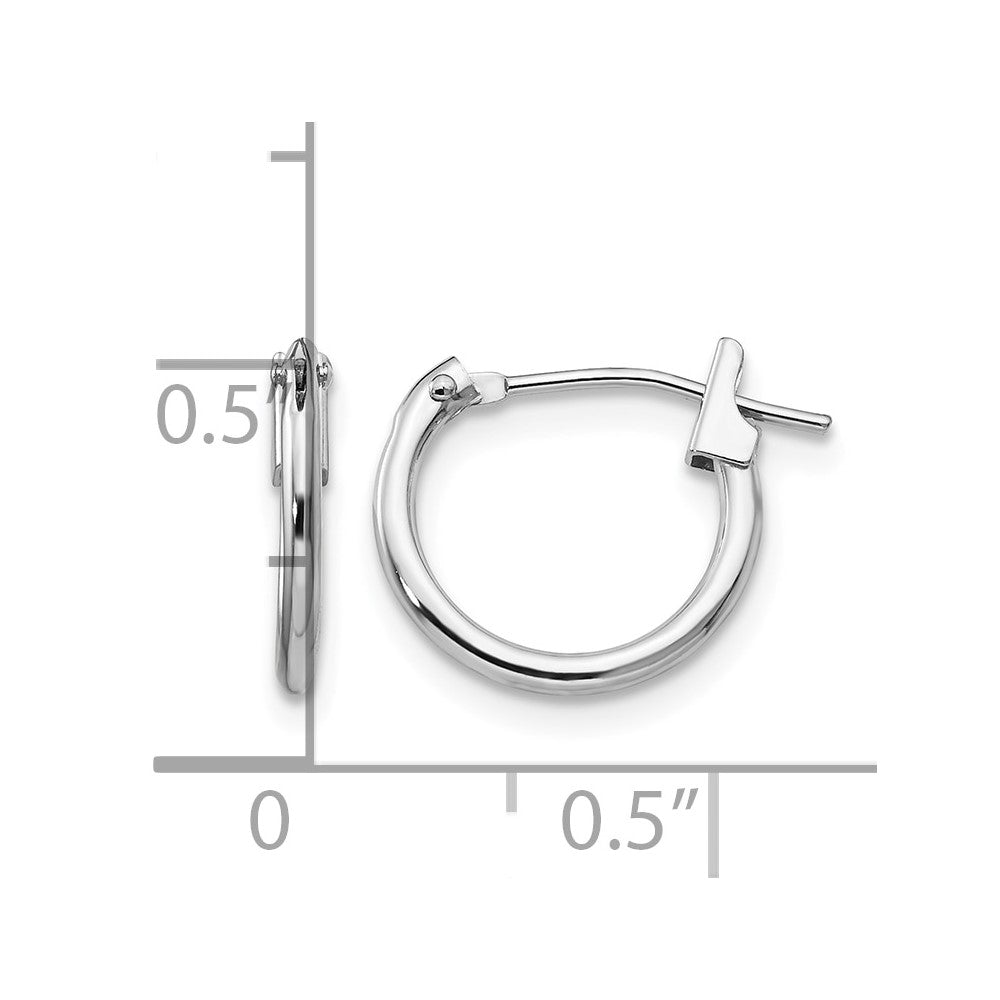 14k White Gold Madi K 1.25mm Hoop Earrings