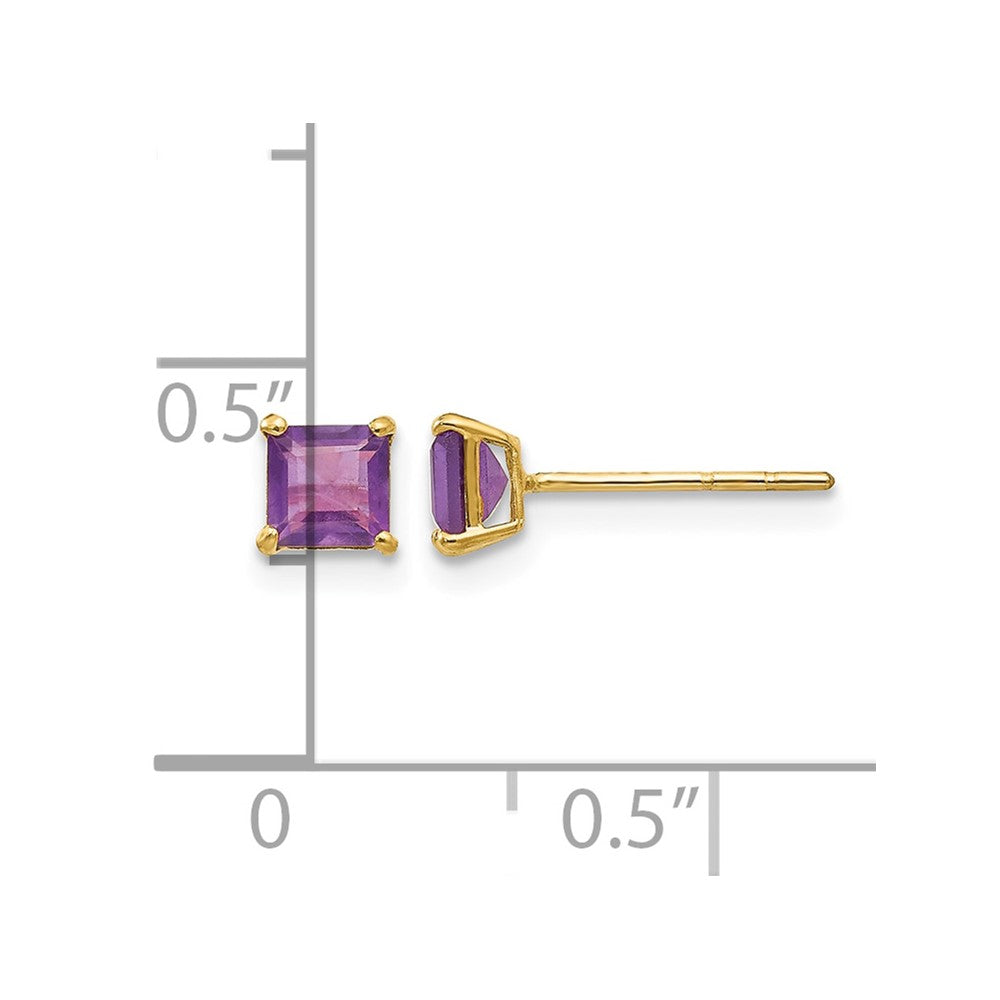 14k Madi K Amethyst 4mm Square Post Earrings