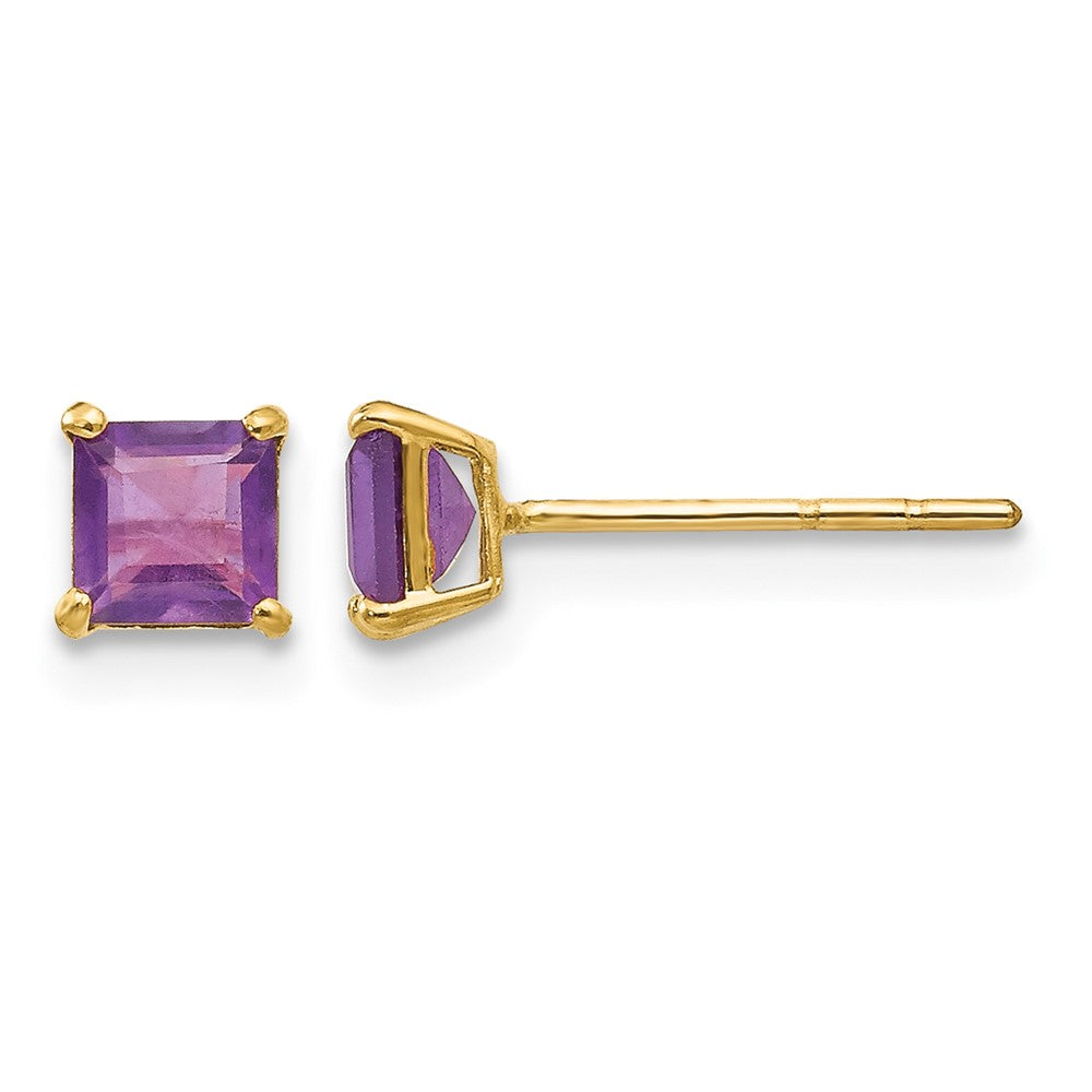 14k Madi K Amethyst 4mm Square Post Earrings