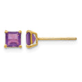 14k Madi K Amethyst 4mm Square Post Earrings