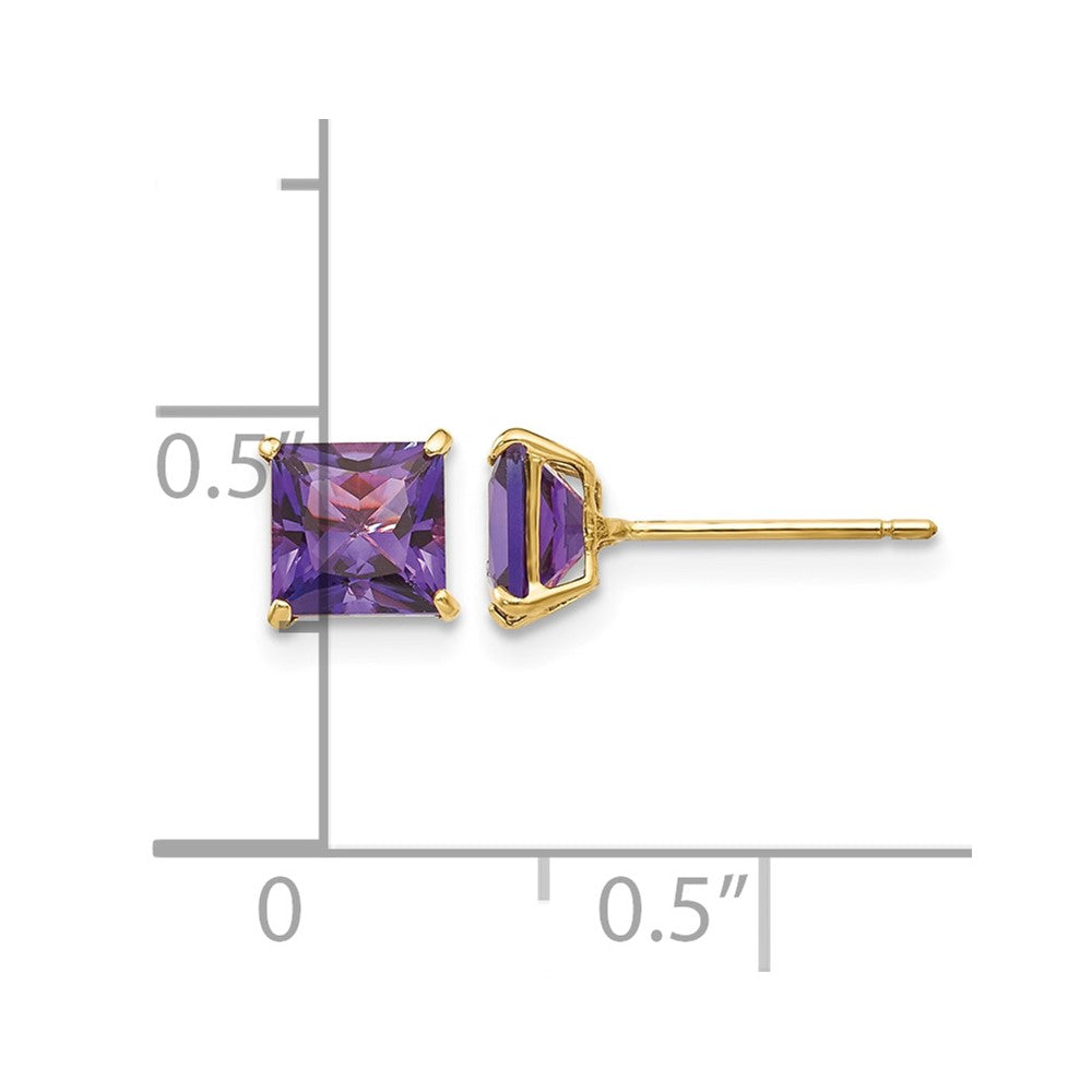 14k Madi K Amethyst 5mm Square Post Earrings