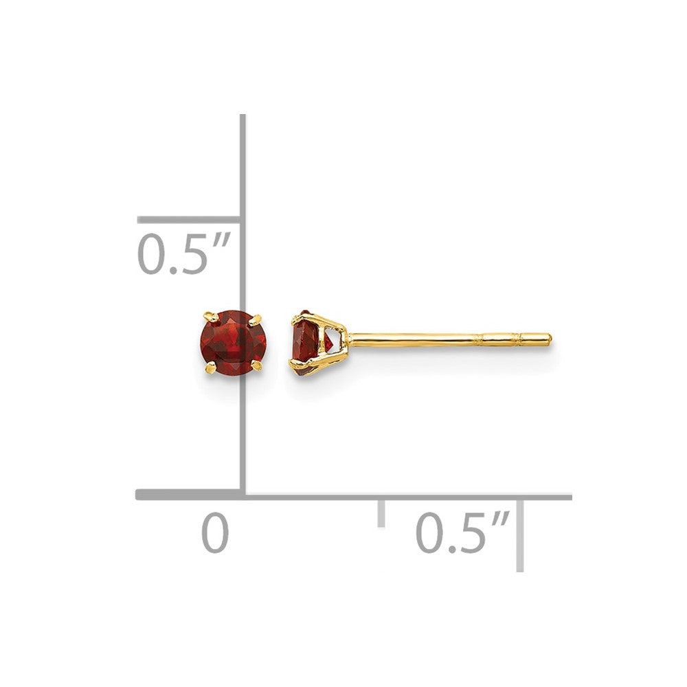 14k Madi K Round Garnet 3mm Post Earrings