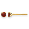 14k Madi K Round Garnet 3mm Post Earrings