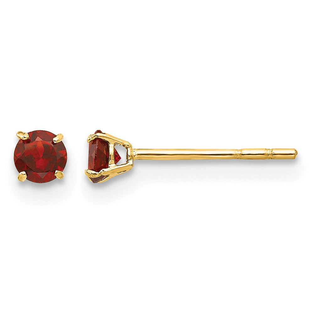 14k Madi K Round Garnet 3mm Post Earrings