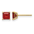 14k Madi K Garnet 4mm Square Post Earrings