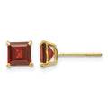 14k Madi K Garnet 5mm Square Post Earrings