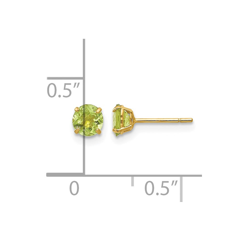 14k Madi K Round Peridot 4mm Post Earrings