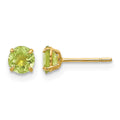 14k Madi K Round Peridot 4mm Post Earrings