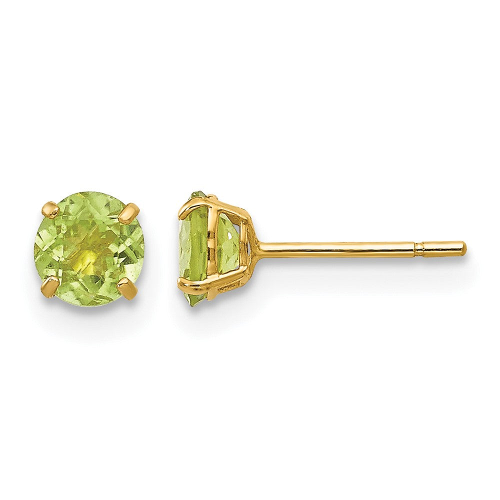 14k Madi K Round Peridot 4mm Post Earrings