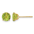 14k Madi K Round Peridot 6mm Post Earrings