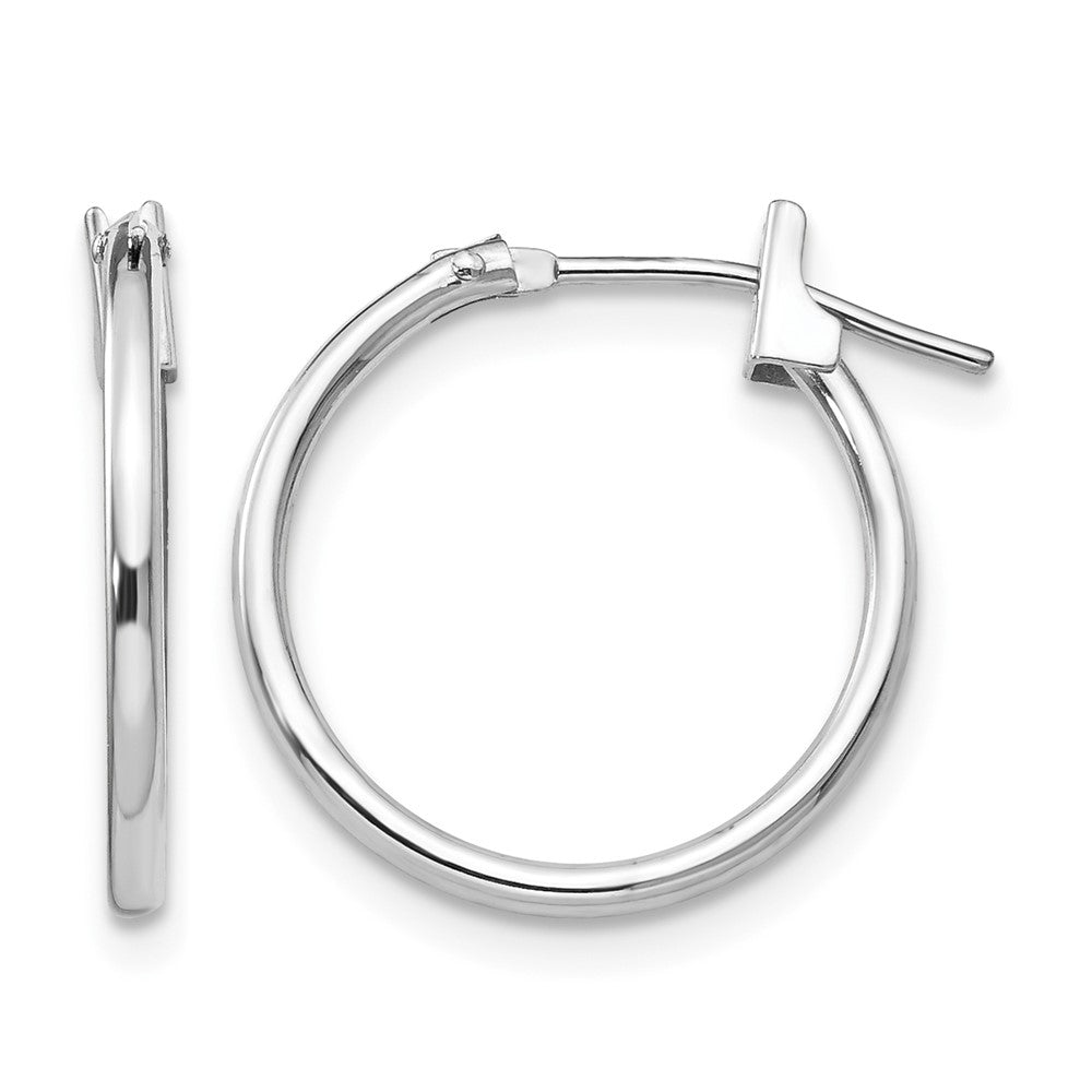 14k White Gold Madi K 1.25mm Hoop Earrings